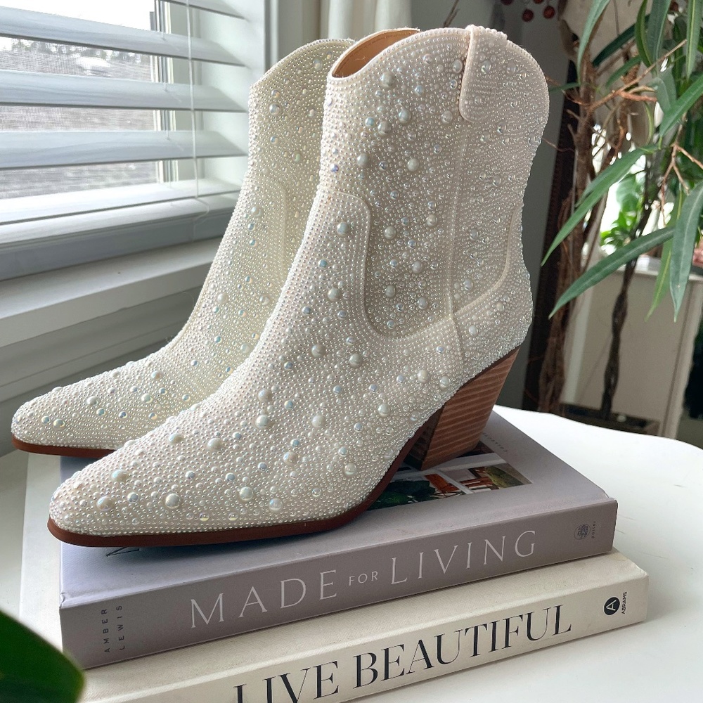 Betsey Johnson Emory Rhinestone Western Boots